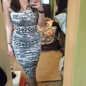 NWT Strapless midi bodycon dress